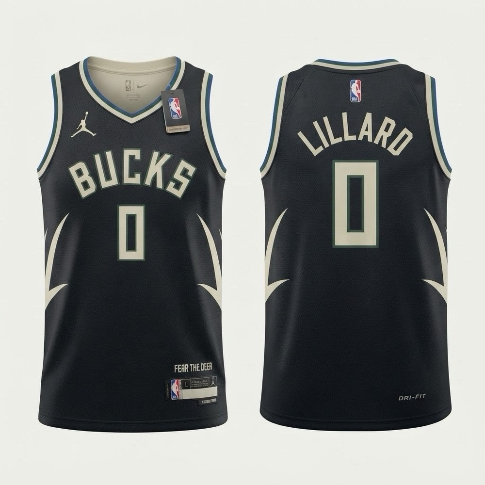 NEW Damian Lillard Milwaukee Bucks Jordan Statement Swingman Jersey Youth L